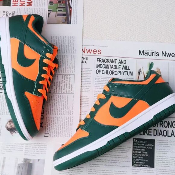 New Nike Dunk Green and Orange Women's Sports Shoes - Picture 6 of 6